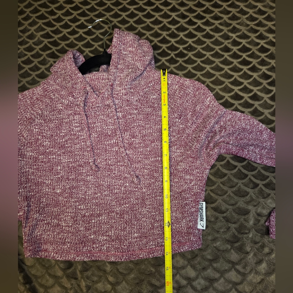 Gymshark Slounge Crop Hoodie and Leggings Set in Deep Plum Marl - Size S - Picture 5 of 11